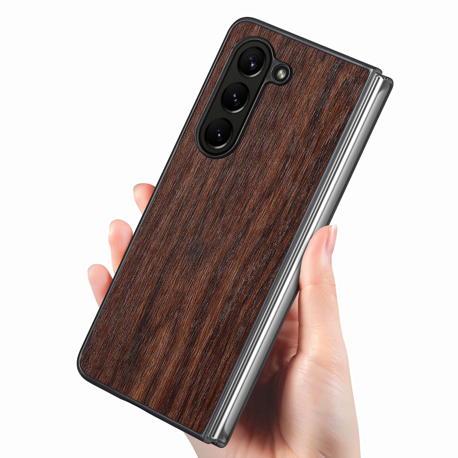 Wood Texture Phone Case for Samsung Galaxy Z Fold5 5G PU Leather Coated PC Shockproof Hard Cover Wood Texture Phone Case for Samsung Galaxy Z Fold5 5G PU Leather Coated PC Shockproof Hard Cover